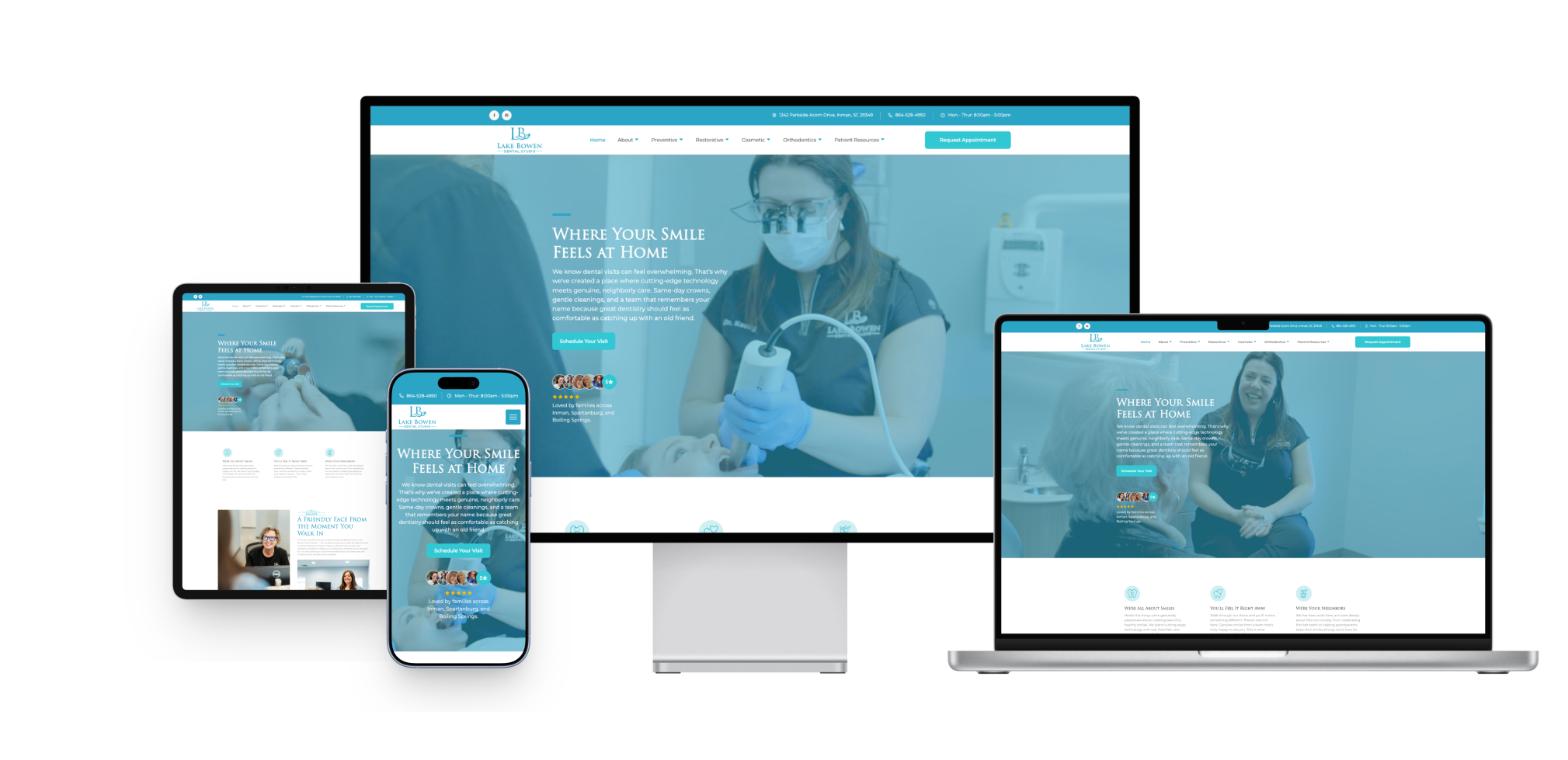 dental website preview on multiple devices